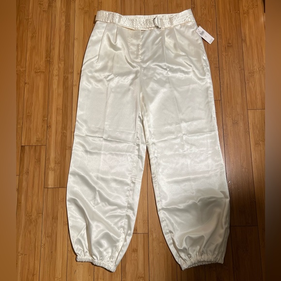 NWT Anthropologie Maeve Satin Belted Parachute Jogger Pants Size 8 - Picture 4 of 16